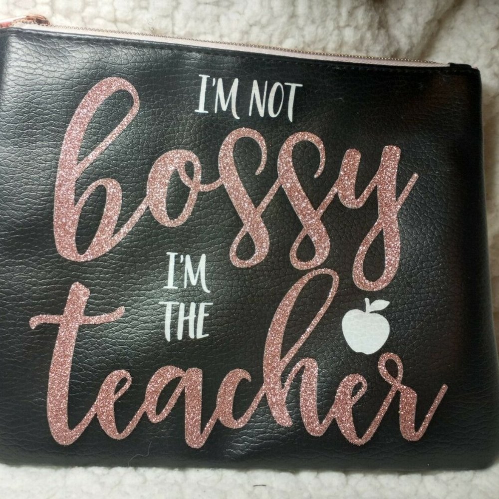 I'm Not Bossy I'm The Teacher Small Black Clutch